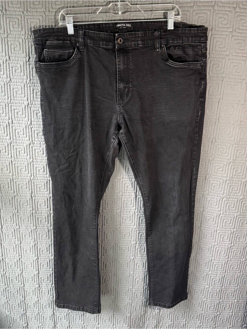 Kenneth Cole Jeans Mens 42x32 Black Regular Fit Cotton Blend
